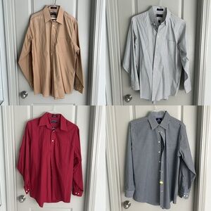 LOT! 4 16 34-35 Men’s Long Sleeve Collar Dress Shirts
